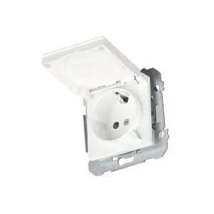 Розетка 1-на з кришкою 2P+Z, ШУКО SIEMENS LINE 16А, 250V, біл.полярний