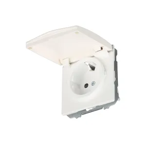 Розетка 1-на з кришкою 2P+Z, ШУКО SIEMENS DELTA Style 16А, 250V, біл.полярний