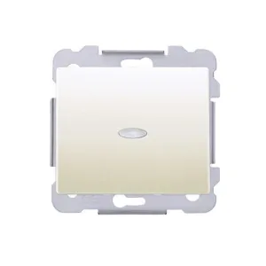 Вимикач 1кл. SIEMENS DELTA Iris 16АХ, 250V з LED підсвіткою, слонова кістка