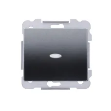 Вимикач 1кл. SIEMENS DELTA Iris 16АХ, 250V з LED підсвіткою, чорний коссо