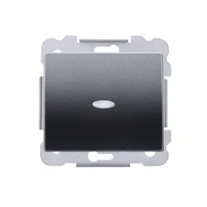 Вимикач 1кл. SIEMENS DELTA Iris 16АХ, 250V з LED підсвіткою, чорний коссо