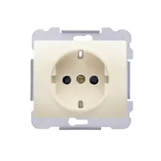 Розетка одинарна 2P+Z, ШУКО SIEMENS DELTA Iris 16А, 250V, слонова кістка