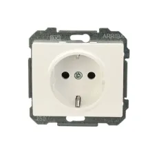 Розетка одинарна 2P+Z, ШУКО SIEMENS DELTA Iris 16А, 250V, білосніжний