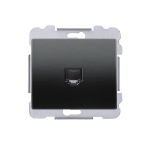 Розетка телефонна SIEMENS DELTA Iris RJ11, чорний коссо