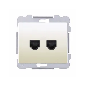 Розетка комп'ютерна подвійна SIEMENS DELTA Iris RJ45 Cat.6, б слонова кістка