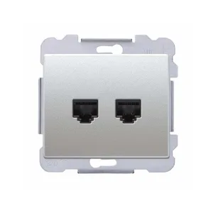 Розетка комп'ютерна подвійна SIEMENS DELTA Iris RJ45 Cat.6, б алюміній ф'южн