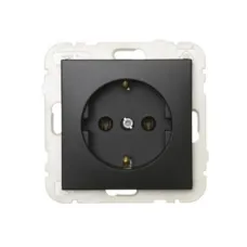 Розетка одинарна 2P+Z, ШУКО LOGUS 16А, 250V чорний матовий