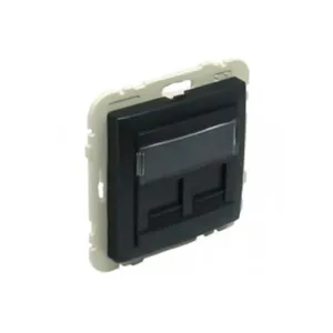 Розетка комп. подвійна LOGUS RJ45 5e чорний матовий