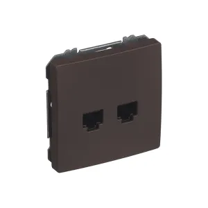 Розетка РС 2-на SIEMENS DELTA Style RJ45 Cat.5e, шоколад