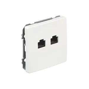 Розетка РС 2-на SIEMENS DELTA Style RJ45 Cat.5e, біл.полярний