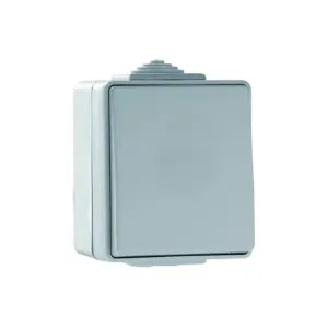 Вимикач 1-кл. зовн. сходовий Efapel Waterproof 10A/250В, герметичний IP65, сірий