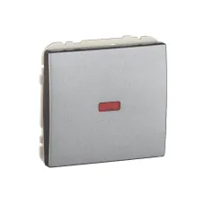 Вимикач 1кл. Efapel Apolo 10АХ, 250V з підсвіткою, металік графітовий