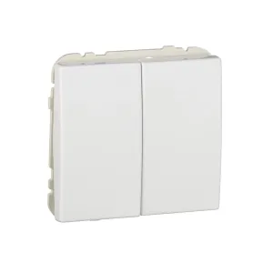 Вимикач 2кл. Efapel Apolo 10АХ, 250V білий глянцевий