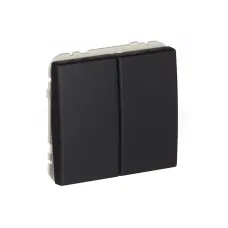 Вимикач 2кл. Efapel Apolo 10АХ, 250V чорний матовий