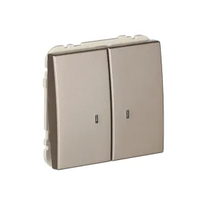 Вимикач 2кл. з підсвіткою Efapel Apolo 10АХ, 250V шампань