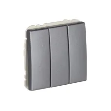 Вимикач 3кл. Efapel Apolo 10АХ, 250V металік графітовий