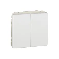 Вимикач 2кл. прохідний Efapel Apolo 10АХ, 250V білий глянцевий