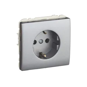 Розетка 1-на 2P+Z, ШУКО Efapel Apolo 16А, 250V металік графітовий