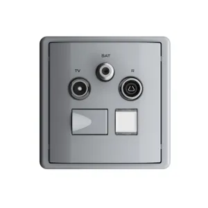 Розетка мультимедійна R-TV-SAT-RJ45 (Cat.6), Efapel Apolo металік графітовий