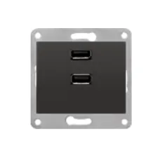 Розетка USB подвійна 250V 2.1A SIEMENS DELTA Iris чорний коссо