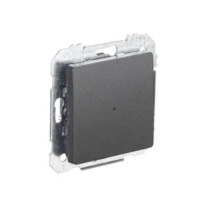 Вимикач 1кл. SIEMENS LINE 16АХ, 250V з LED підсвіткою, карбон