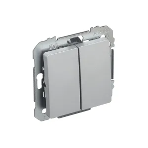 Вимикач 2кл. SIEMENS LINE 16АХ, 250V, алюміній