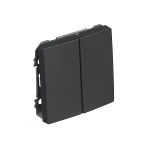 Вимикач 2кл.сход. SIEMENS DELTA Style 16АХ, 250V, чорний коссо