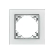 Рамка одинарна універсальна LOGUS Склокераміка з пласт. вставкою алюміній