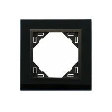 Рамка одинарна універсальна LOGUS Склокераміка з пласт. вставкою чорний матовий