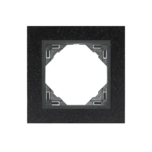 Рамка одинарна універсальна LOGUS Граніт з пласт. вставкою графіт