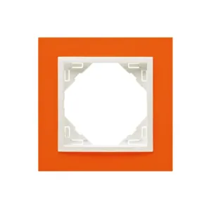 Рамка одинарна ANIMATO оранжевий / металік крижаний