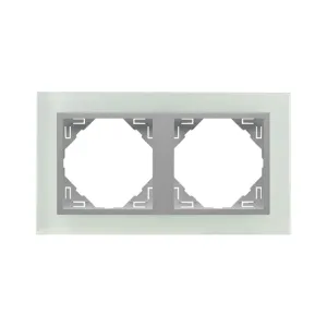 Рамка подвійна універсальна LOGUS Склокераміка з пласт. вставкою алюміній