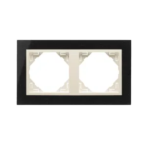 Рамка подвійна універсальна LOGUS Граніт з пласт. вставкою перламутр