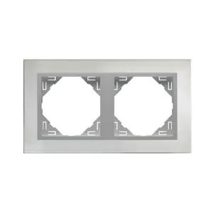 Рамка подвійна універсальна LOGUS Сталь з пласт. вставкою алюміній