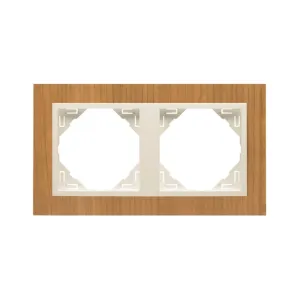 рамка подвійна універсальна LOGUS Вишня з пласт. вставкою перламутр