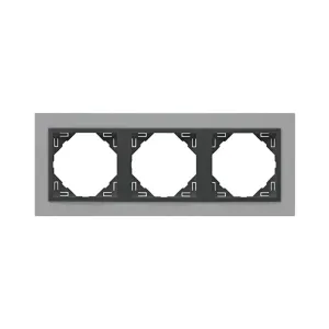 Рамка потрійна ANIMATO металік алюміній / металікік графіт