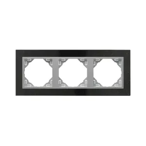 Рамка потрійна універсальна LOGUS Граніт з пласт. вставкою алюміній