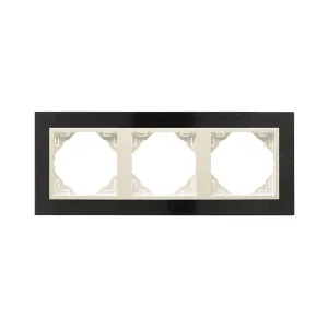 Рамка потрійна універсальна LOGUS Граніт з пласт. вставкою перламутр