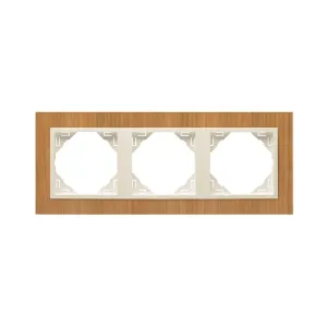 рамка потрійна універсальна LOGUS Вишня з пласт. вставкою перламутр