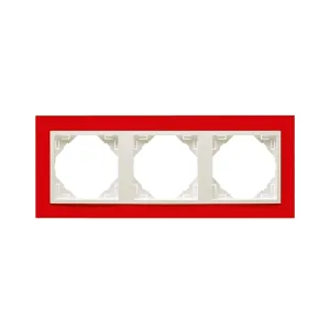 Рамка потрійна ANIMATO червоний / металік крижаний