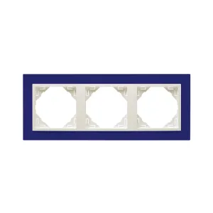 Рамка потрійна ANIMATO синій / металік крижаний