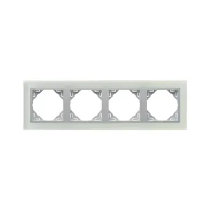 Рамка 4-кратна універсальна LOGUS Склокераміка з пласт. вставкою алюміній