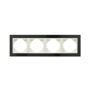 Рамка 4-кратна універсальна LOGUS Граніт з пласт. вставкою крига