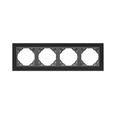 Рамка 4-кратна універсальна LOGUS Нікель з пласт. вставкою графіт