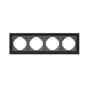 Рамка 4-кратна універсальна LOGUS Нікель з пласт. вставкою графіт