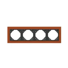 Рамка 4-кратна ANIMATO металік оранжевий / металікік графіт