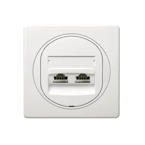 Комплект: механізм розетка 2-на TF RJ12 6/4+рамка 1-на 80*80 Aling-Conel EON, білий