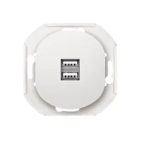 Механізм заряд.пристрій USB 2-ний 2,1А, Aling-Conel EON, біл.