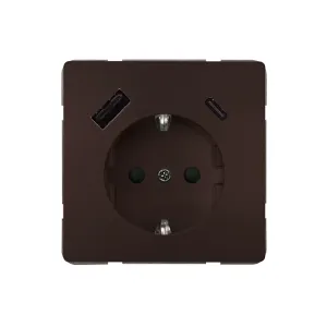 Розетка 2P+E 230V/16A з зар.прист. USB тип A+C SIEMENS DELTA Style шоколад