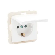Розетка одинарна з кришкою 2P+Z, ШУКО LOGUS 16А, 250V білий
